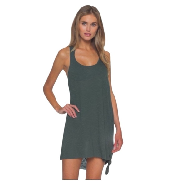 🌹BECCA SCOOP NECK TIE SIDE DRESS SWIM COVER UP - Picture 1 of 7